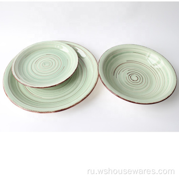 оптом порпухная покраска ручной росписью керамическая посуда Dinnowset